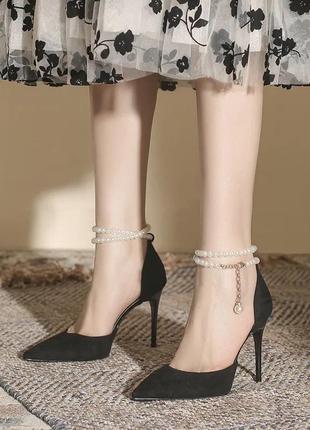 Туфли женские с жемчужинами3 фото