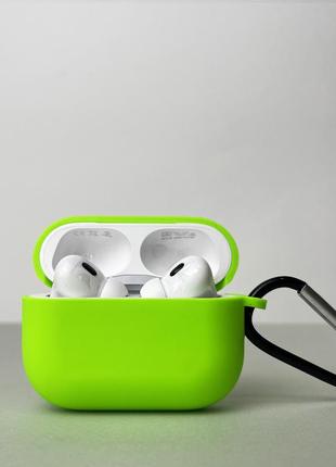 Чохол з карабіном для airpods pro 2 (ярко-зелений)