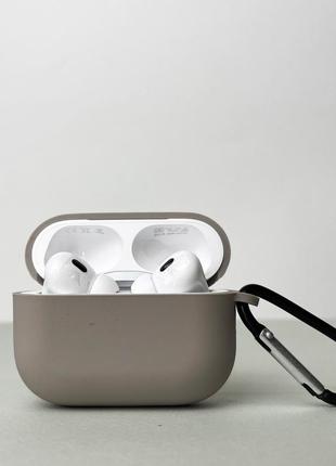 Чохол з карабіном для airpods pro 2 (бежевий)