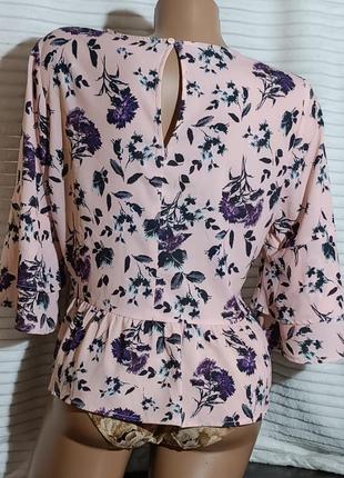 Блуза укороченная летняя с цветочным принтом, кофточка женская, блуза кроп топ3 фото