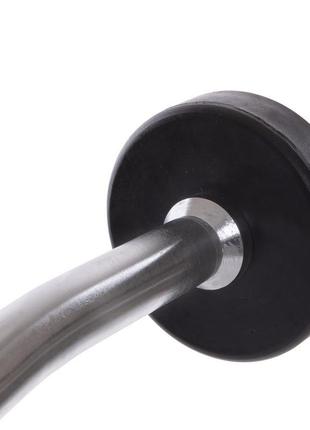 Штанга фіксована вигнута прогумована zelart rubber coated barbell ta-2687-5 довжина-95 см 5 кг4 фото