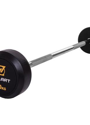 Штанга фиксированная прямая обрезиненная zelart rubber coated barbell ta-2685-30 длина-95см 30кг1 фото