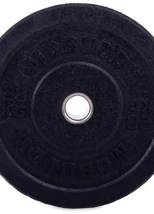 Диски (диски) бамперні для кросфіту zelart bumper plates ta-2676-20 51 мм 20 кг чорний2 фото