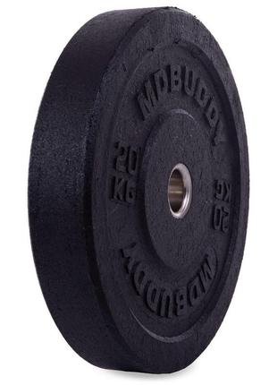 Диски (диски) бамперні для кросфіту zelart bumper plates ta-2676-20 51 мм 20 кг чорний3 фото