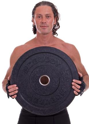 Диски (диски) бамперні для кросфіту zelart bumper plates ta-2676-20 51 мм 20 кг чорний5 фото