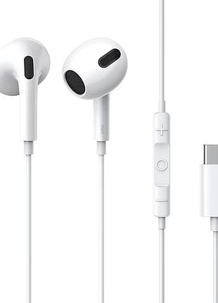 Наушники baseus encok wired c17 (type-c) (white)