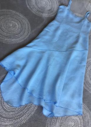 Umlauf &amp; klein длинное платье из льна голубого цвета3 фото