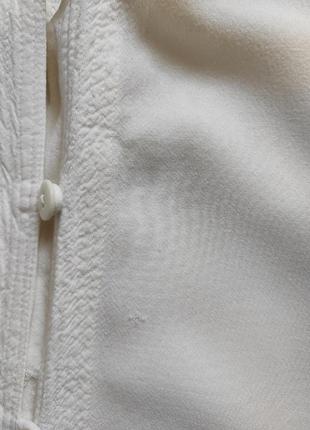 Белая натуральная туника длинная блуза майка с пуговицами вырезом разрезами рубашка батал8 фото