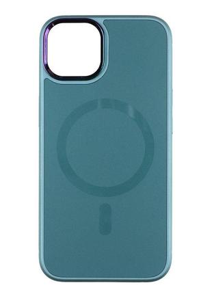 Чохол ag-glass chrome camera with magsafe для iphone 13 pro колір green