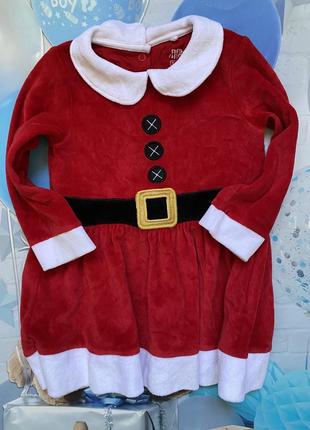 Велюровое новогоднее платье