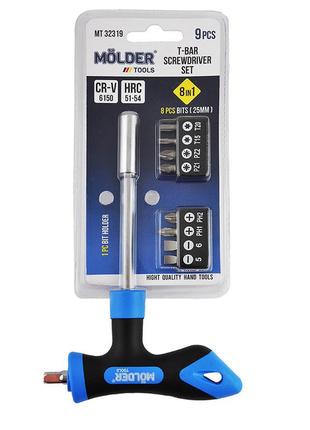 Отвертка т-образная molder mt32319 8в1