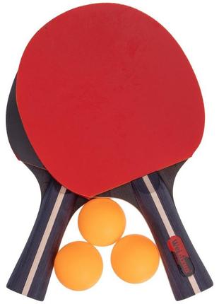 Набор для настольного тенниса weinixun mt-2103 2 ракетки 3 мяча чехол2 фото