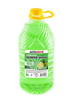 Омыватель стекла летний autodrive summer screen wash lime pet 5л