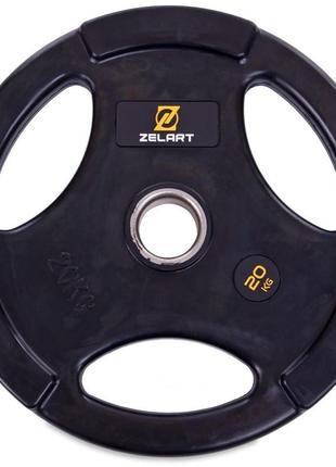 Диски (диски) прогумовані zelart ta-2673-20 51 мм 20 кг чорний2 фото
