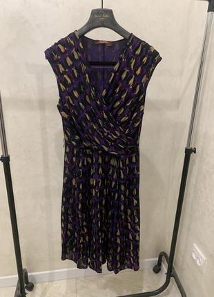 Дизайнерское платье max mara женское фиолетовое с принтом