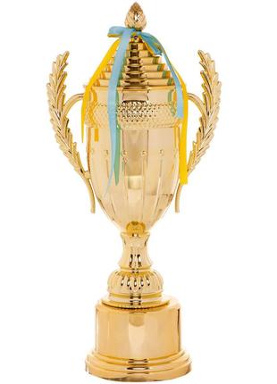 Кубок спортивный с ручками и крышкой zelart ambition c-899-2a высота 43,5см золото