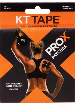 Кінезіотейп (kinesio tape) kt tape pro x xstrip 15 шт. чорний