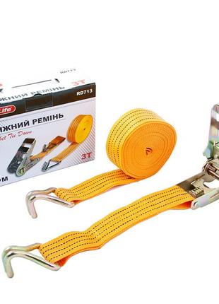 Стяжной ремень с замком carlife rd713, 3 т, 8 м