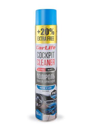 Полироль для приборной панели carlife cockpit cleaner extra mat новая машина 750мл