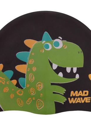 Шапочка для плавания детская madwave junior dino m057916 цвета в ассортименте2 фото