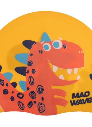 Шапочка для плавания детская madwave junior dino m057916 цвета в ассортименте9 фото