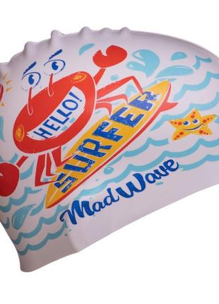 Шапочка для плавания детская madwave junior surfer m057912 цвета в ассортименте5 фото