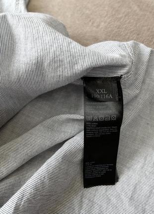 Allsaints xxl хлопок лен легкая летняя серая рубашка в мелкую полоску5 фото