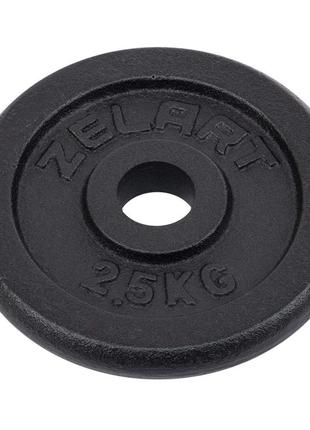 Блины (диски) стальные d-30мм zelart ta-7785-2_5 2,5кг черный