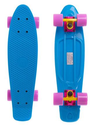 Скейтборд пенні penny zelart sk-401-36 синій-жовтий-фіолетовий