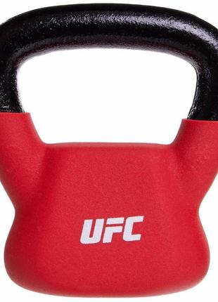 Гиря стальная с виниловым покрытием ufc uha-69692 вес 4кг красный4 фото