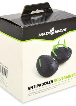 Лопатки для плавания круглые madwave egg trainer m074301 черный4 фото