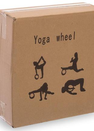Колесо для йоги пробковое zelart fit wheel yoga fi-1746 черный-коричневый4 фото