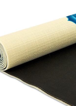 Коврик для йоги льняной (yoga mat) record fi-7157-1 размер 183x61x0,3см принт мандала чакры3 фото