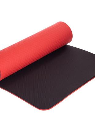 Коврик для фитнеса и йоги ufc uha-69740 145x61x1,5см красный-черный2 фото