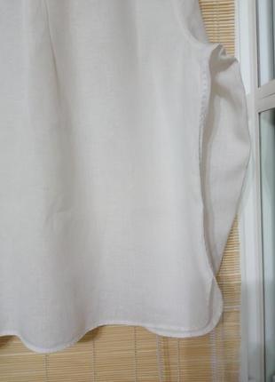 Біла сорочка з довгими рукавами льон5 фото