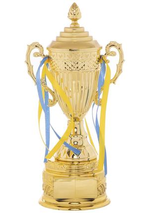 Кубок спортивный с ручками и крышкой zelart carved qy078c высота 37см золото