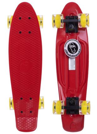 Скейтборд пенні penny led wheels fish zelart sk-405-15 червоний-чорний жовтий