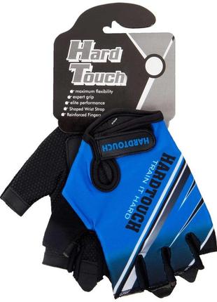 Перчатки для фитнеса и тренировок hard touch fg-007 xs-l черный-синий7 фото