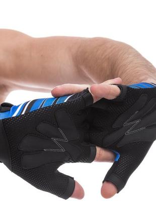 Перчатки для фитнеса и тренировок hard touch fg-007 xs-l черный-синий10 фото