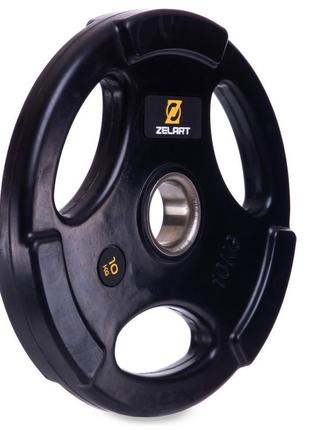 Диски (диски) прогумовані zelart ta-2673-10 51 мм 10 кг чорний3 фото