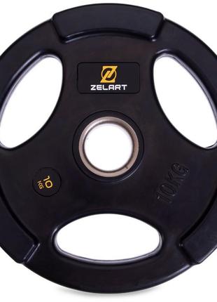 Диски (диски) прогумовані zelart ta-2673-10 51 мм 10 кг чорний2 фото