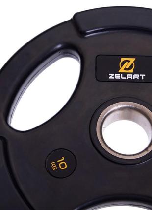 Диски (диски) прогумовані zelart ta-2673-10 51 мм 10 кг чорний4 фото