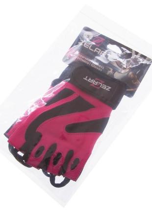 Перчатки для фитнеса и тренировок женские zelart sb-161738 размер xs-m черный-розовый9 фото