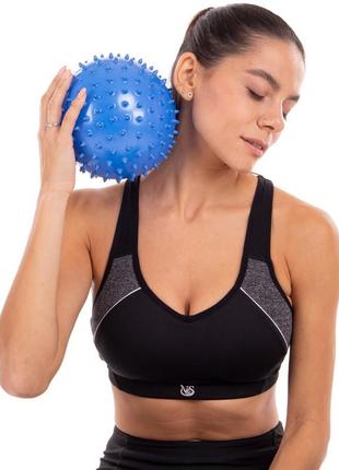 М'яч для фітнесу масажний zelart ba-3401 18 см кольору в асортименті8 фото