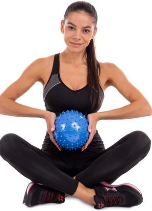 М'яч для фітнесу масажний zelart ba-3401 18 см кольору в асортименті7 фото