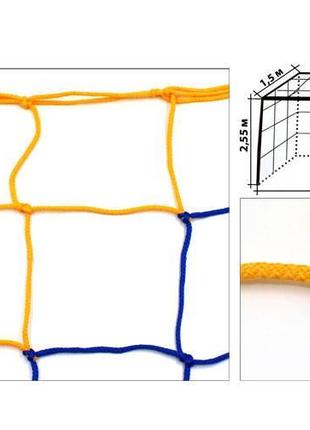 Сетка на ворота футбольные тренировочная узловая zelart стандарт so-5297 7.5x2,55x1,5м 2шт