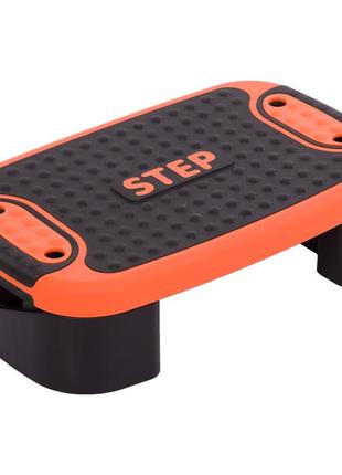 Степ-платформа 4 in 1 mutifuctional step zelart fi-3996 53x36x14см черный-оранжевый1 фото