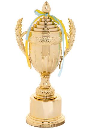 Кубок спортивный с ручками и крышкой zelart ambition c-899-2b высота 34,5см золото