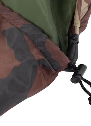 Спальный мешок одеяло с капюшоном zelart sy-7373 камуфляж woodland6 фото