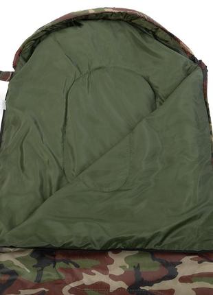 Спальный мешок одеяло с капюшоном zelart sy-7373 камуфляж woodland8 фото